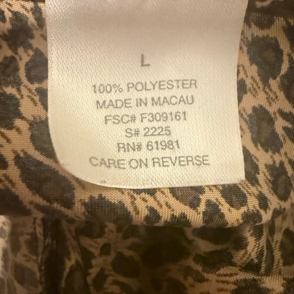 Leopard Print Satin Slip Dress L Silky Nightie Cami Lingerie Sleepwear Large - Picture 2 of 7